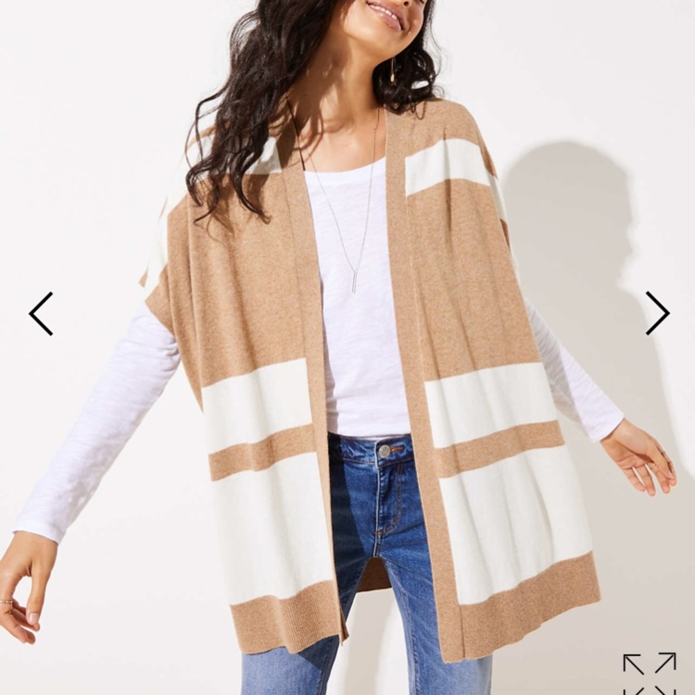 NWOT Loft Striped Poncho Cardigan XS/S